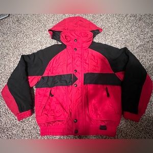 Vintage Mountain Tek Puffer Jacket Coat Winter 90s Youth L Full Zip Color Block